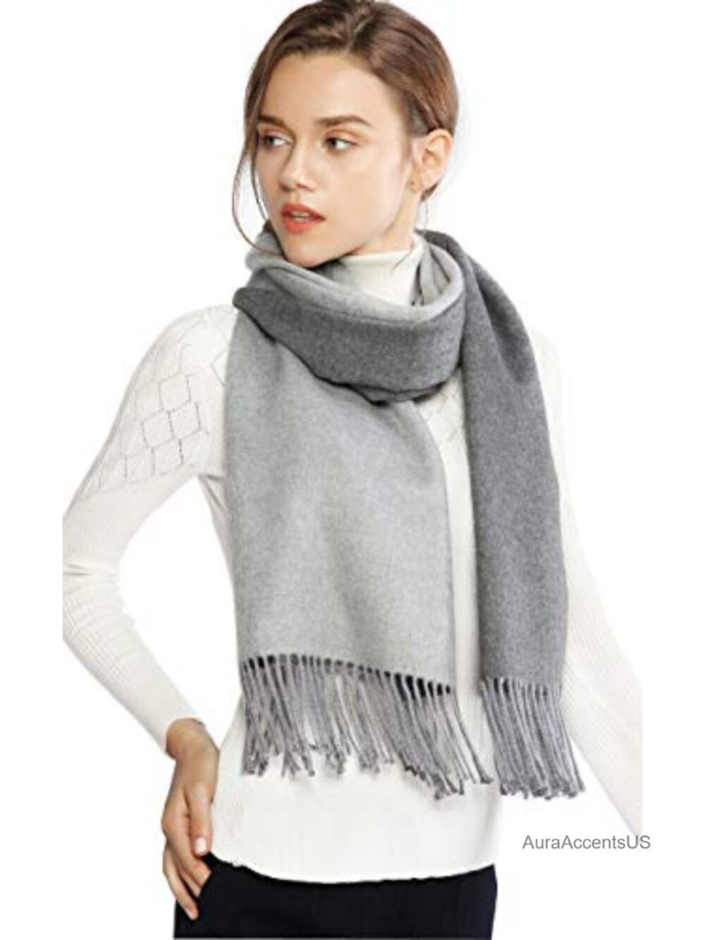 Women's Reversible Pashmina Shawl Wrap Oversized Travel Scarf Winter Warm Large